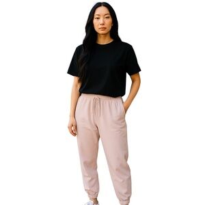 Eileen Fisher Cotton Casual Comfort Pink Blush Jogger Pants Women's Size XXS